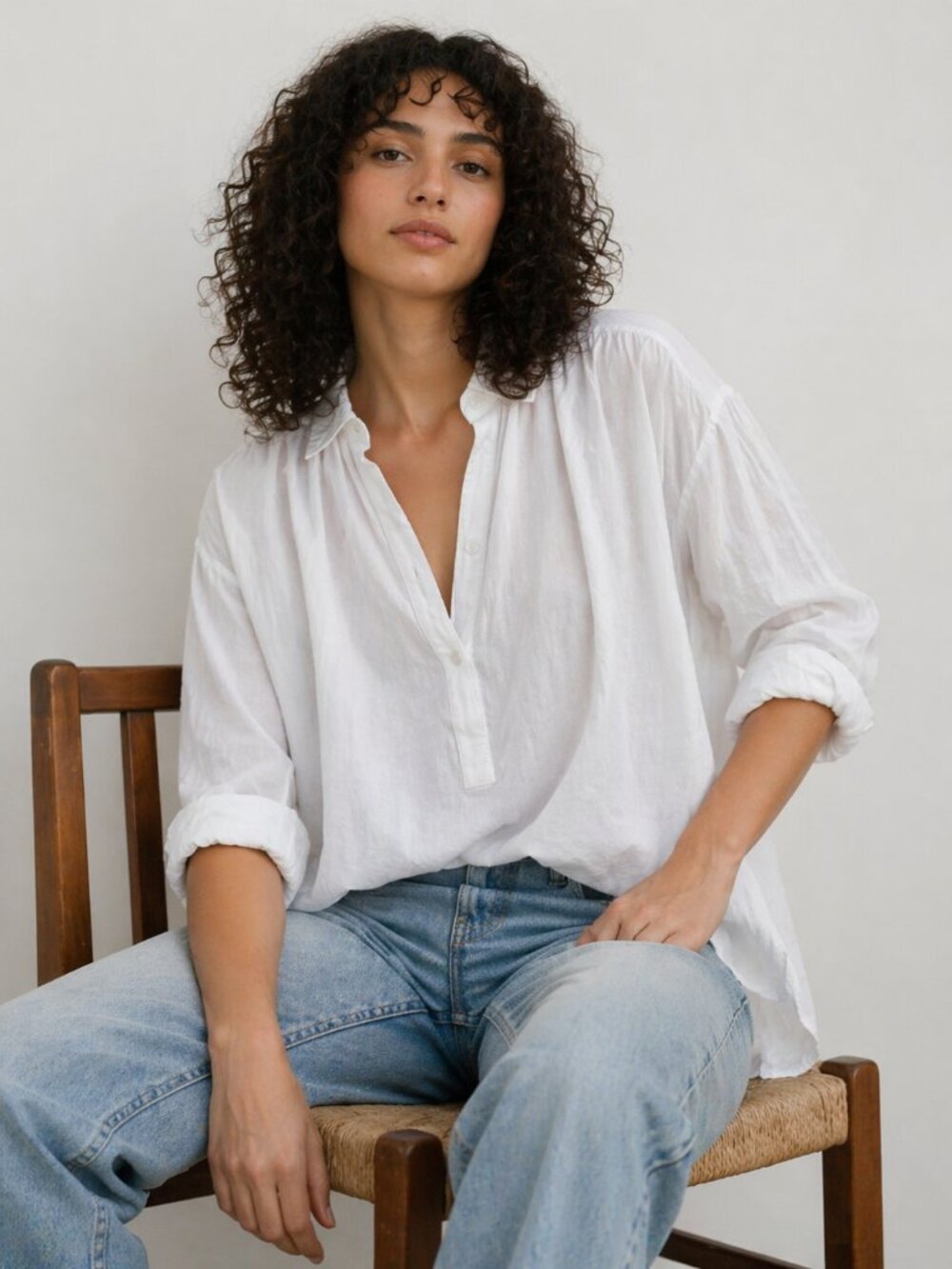 Nili Lotan Miles Shirt White Cotton Oversized Blouse